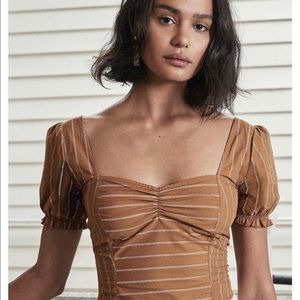 Free People Puff Sleeve Rose Garden Top - Small